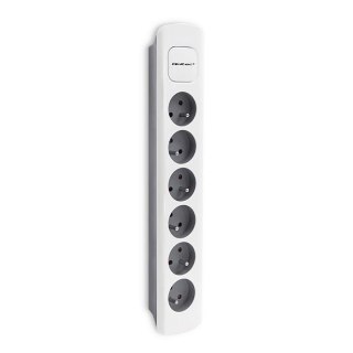 Listwa zasilająca Qoltec 6 gniazd | 1.8m | Szara