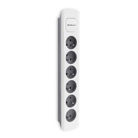 Listwa zasilająca Qoltec 6 gniazd | 1.8m | Szara