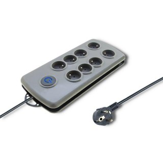 Listwa zasilająca antyprzepięciowa Qoltec Quick Switch | 8 gniazd | 2,5m | szara