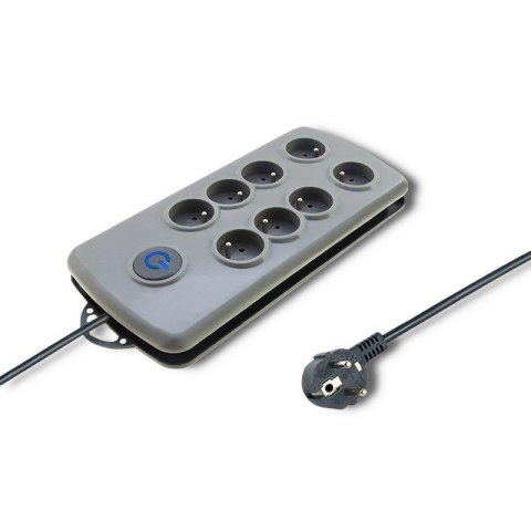 Listwa zasilająca antyprzepięciowa Qoltec Quick Switch | 8 gniazd | 2,5m | szara