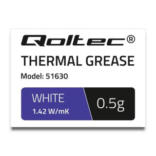 Pasta termoprzewodząca Qoltec 1.42 W/m-K | 0.5g | Biała