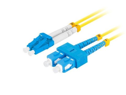 Patchcord światłowodowy Lanberg SM SC/UPC-LC/UPC DUPLEX 3.0mm LSZH G657A1 1m żółty