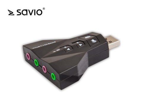 Karta dźwiękowa 7w1 Savio AK-08 Virtual 7.1CH, Plug & Play