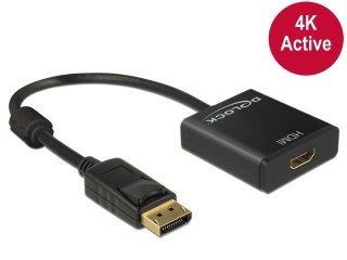 Adapter Delock DisplayPort 1.2->HDMI aktywny 4K na kablu 0,20m Czarny