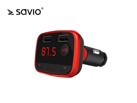 Transmiter samochodowy Savio TR-10 z funkcją Bluetooth + ładowarka 2A