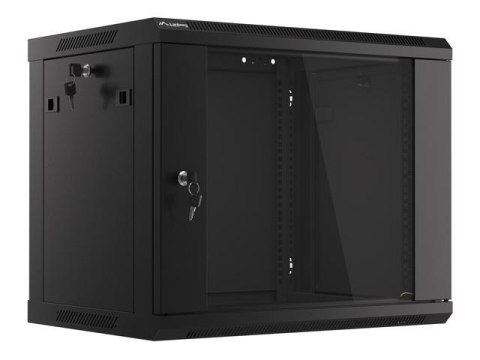 Szafa instalacyjna Rack wisząca 19" 9U 600x450 czarna Lanberg (flat pack)