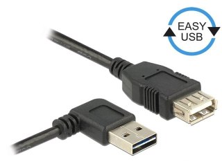 Przedłużacz USB 2.0 Delock A(M) - A(F) 0,5m czarny kątowy lewo/prawo Easy-USB