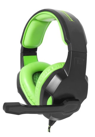 Słuchawki z mikrofonem Esperanza "Cobra" Gaming czarno-zielone
