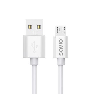 Kabel USB 2.0 SAVIO CL-167 USB A - micro USB, 3m, biały