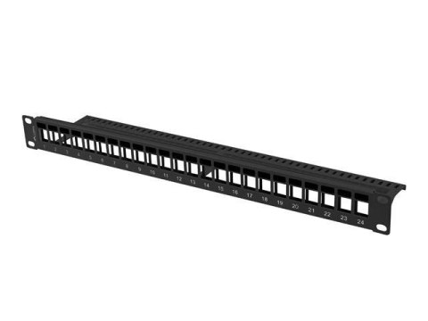 Patch panel pusty Lanberg PPKS-1024-B 24 port 1U 19" do modułów keystone czarny