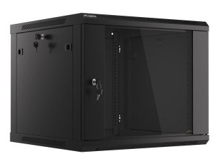 Szafa instalacyjna Rack wisząca 19" 9U 600x600 czarna Lanberg (flat pack)