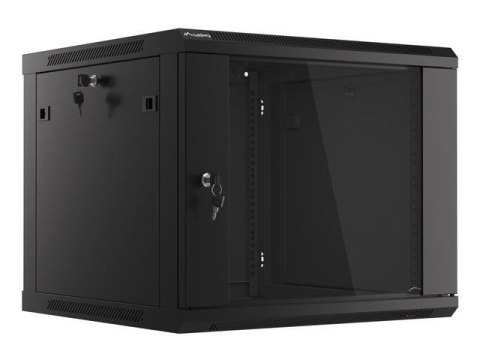 Szafa instalacyjna Rack wisząca 19" 9U 600x600 czarna Lanberg (flat pack)