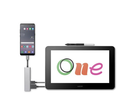 Wacom One 13 - tablet z ekranem 13" Full HD, piórko Wacom One Pen z 4096 poziomami nacisku, współpraca z Android