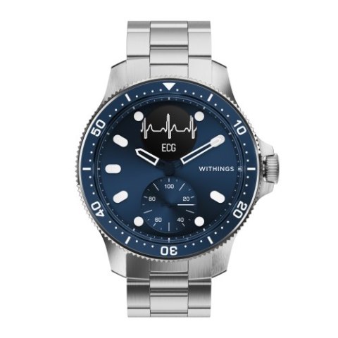 Withings ScanWatch Horizon - zegarek z funkcją EKG oraz monitorowaniem pulsu, SPO2, aktywności fizycznej i snu (granatowy)