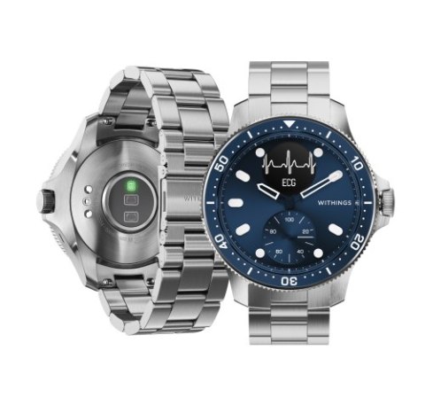 Withings ScanWatch Horizon - zegarek z funkcją EKG oraz monitorowaniem pulsu, SPO2, aktywności fizycznej i snu (granatowy)