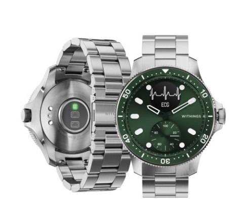 Withings ScanWatch Horizon - zegarek z funkcją EKG oraz monitorowaniem pulsu, SPO2, aktywności fizycznej i snu (zielony)