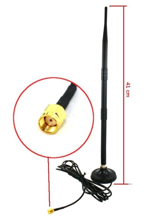 Savio Dookólna antena WiFi 12dBI 41CM RP-SMA PODS, AK-05