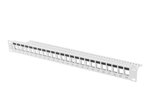 Patch panel pusty Lanberg PPKS-1024-S 24 port 1U 19" do modułów keystone szary