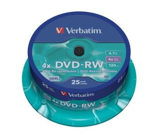 DVD-RW Verbatim 4x 4.7GB (Cake 25) MATT SILVER