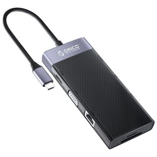 HUB USB-C Orico MDK-10P-BK-BP 10w1, HDMI, 4K, VGA, RJ45, 3xUSB-A, czytnik SD, PD 87W