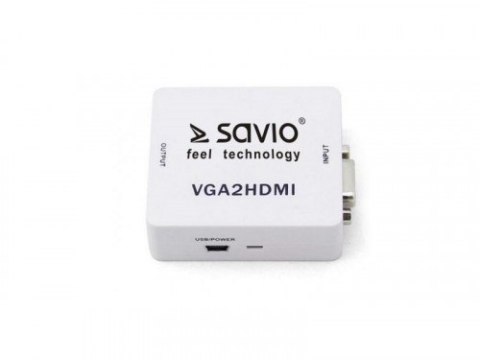 Savio Konwerter/Adapter VGA - HDMI Full HD/1080p 60Hz, CL-110