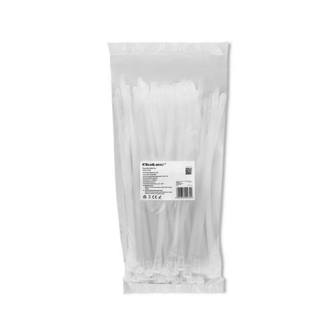 Opaski zaciskowe Qoltec wielorazowe/trytytki | 7.2*250mm | Nylon UV | Białe