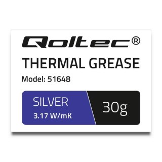 Pasta termoprzewodząca Qoltec 3.17 W/m-K| 30g | Srebrna