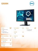 Dell Monitor E2020H 19.5 cali LED TN (1600x900) /16:9/VGA/DP 1.2/5Y PPG