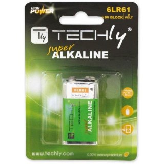 Baterie alkaliczne Techly 9V 6LR61 PP3, 1szt.