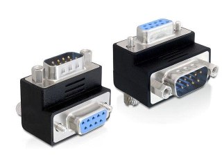 Adapter Delock Serial 9-pin COM (M) - Serial 9-pin COM (F) kątowy czarny