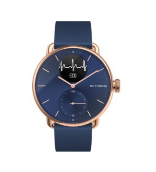 Withings Scanwatch - zegarek z funkcją EKG, pomiarem pulsu i SPO2 oraz mierzeniem aktywności fizycznej i snu (38mm, rose gold bl