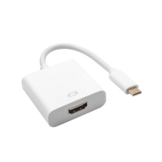 Kabel adapter Akyga AK-AD-53 USB C/M - HDMI F 0,15m biały