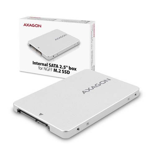 AXAGON RSS-M2SD Wewnętrzna obudowa 2.5" z interfejsem SATA do dysków SSD M.2 SATA, srebrny