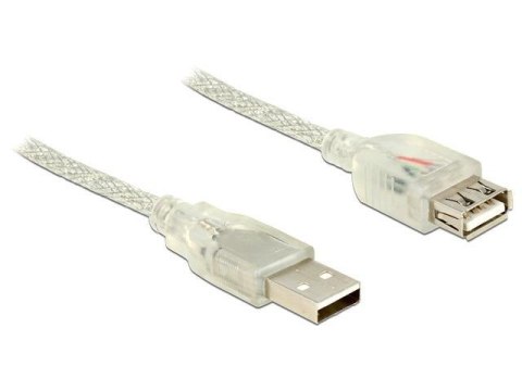 Przedłużacz USB Delock AM-AF USB 2.0 3m ferryt przezroczysty