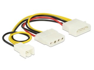 Kabel rozdzielacz zasilania Delock 4-pin M -> 4-pin F + 3-pin M (Fan)