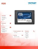 Patriot Dysk SSD 1TB P220 550/500MB/s SATA III 2.5 cala