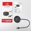 AXAGON HUE-P1A Hub 4-portowy USB 3.2 Gen 1 round, 30cm USB-A kabel, microUSB dodatkowe zasilanie