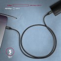 AXAGON BUCM3-CM10AB Kabel USB-C - USB-C 3.2 Gen 1, 1m, PD 60W 3A, ALU, oplot, czarny