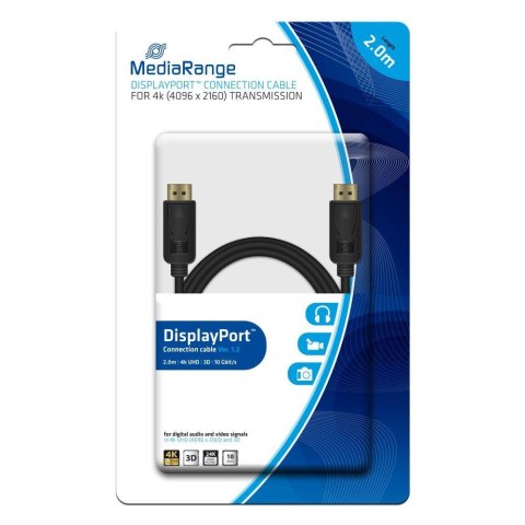 Kabel DisplayPort MediaRange MRCS159 DP/DP, 2.0m, czarny