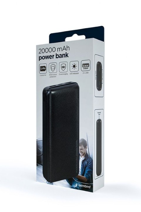 Gembird PowerBank 20 000 mAh czarny