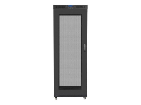 Szafa instalacyjna Rack stojąca 19" 27U 800x1000 Drzwi Perforowane czarna Lanberg (flat pack) LCD