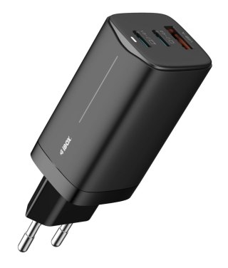 Ładowarka sieciowa GaN iBOX C-65 USB-C PD65W, kabel USB-C, Black