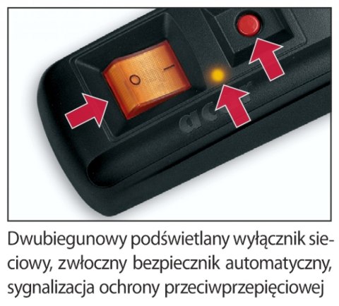 FILTR PRZECIWPRZEPIĘCIOWY ACAR F5 czarny 1m W2051