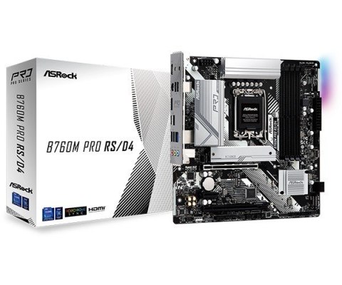 ASRock Płyta główna B760M Pro RS/D4 s1700 4DDR4 DP/HDMI mATX