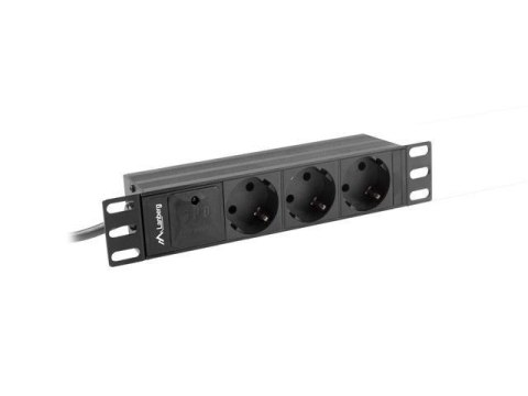 Listwa zasilająca Lanberg do szaf 10" 1U 10A PDU 3x Schuko 2m czarna