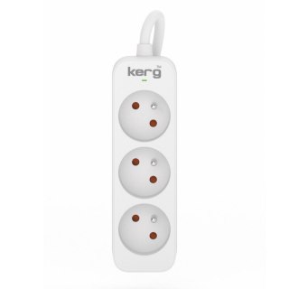 Przedłużacz KERG M02388 3-gniazdowy 3m 3×1,5mm2 H05VV-F 16A/250V biały