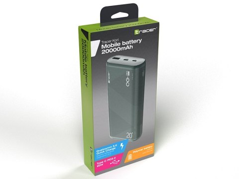 Tracer Powerbank Kori 20000mAh QC3.0-PD20W GR zielony