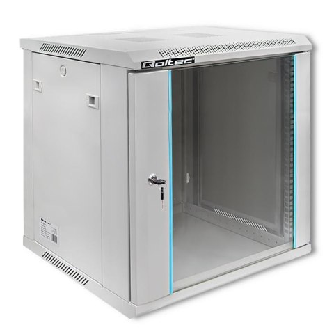 Szafa RACK Qoltec 19" | 12U | 600x635x450 | Szara | Wisząca