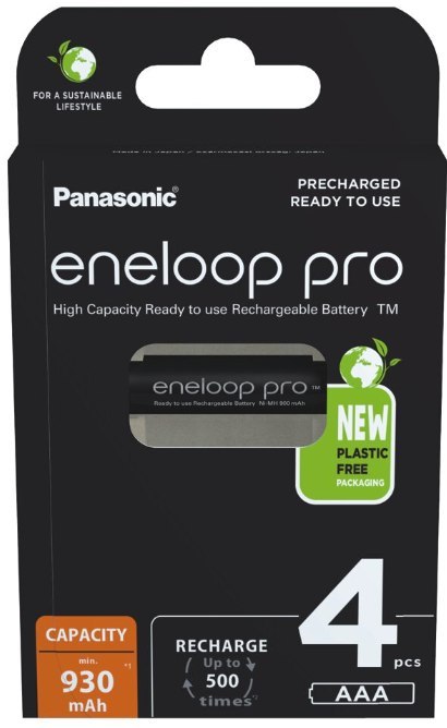 Akumulatorki R03 / AAA Panasonic Eneloop PRO 930mAh Ni-MH BK-4HCDE/4BE (blister 4 szt.)