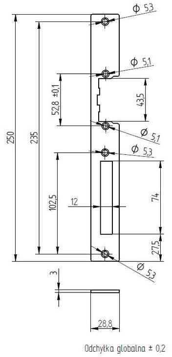 SZYLD ELEKTRA DO KASET CYNKOWANY